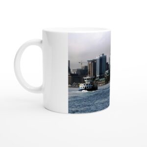 Halifax Waterfront Mug – Glossy White Ceramic, 11oz, Dishwasher & Microwave Safe